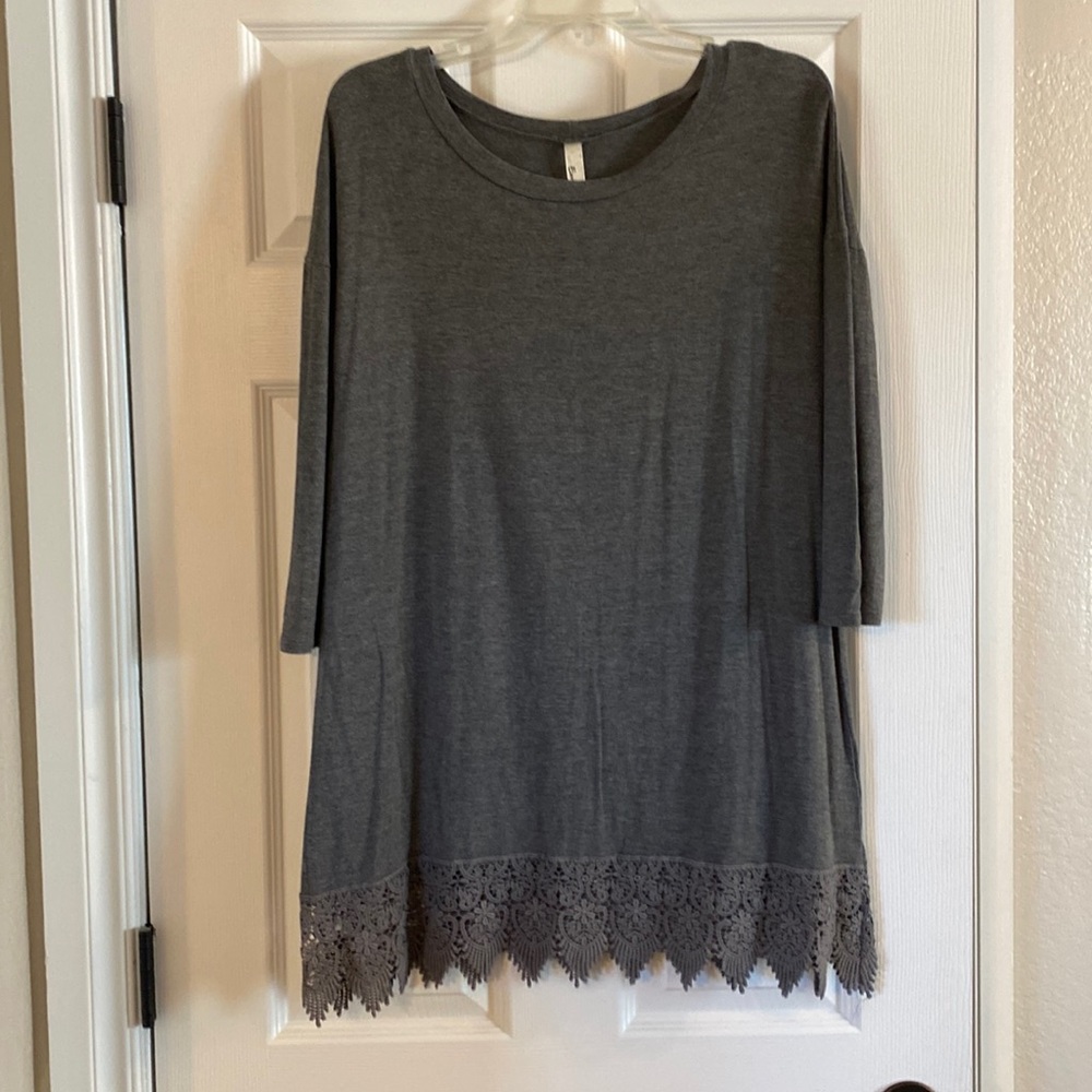 Tunic top with crochet lace detail